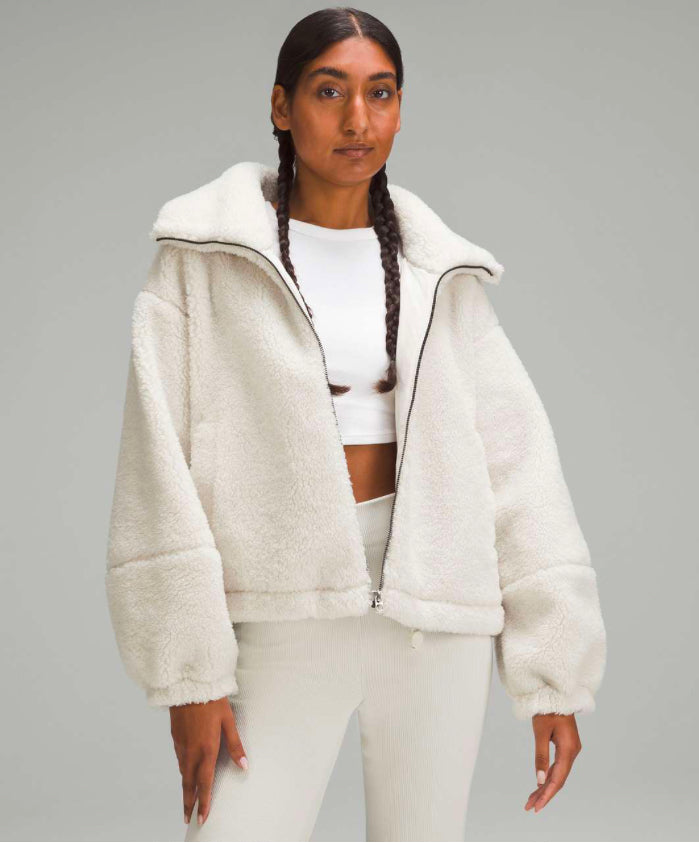 Lulu Lemon: Resale/“Gently Worn”- Fleece Cinchable Jacket/Off-White