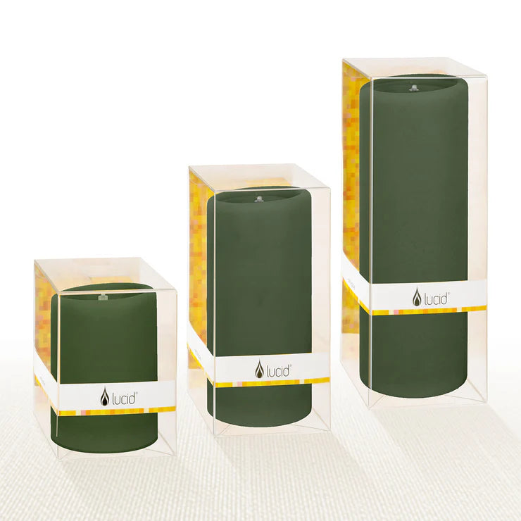 Lucid Natural Pillar Candles Cypress