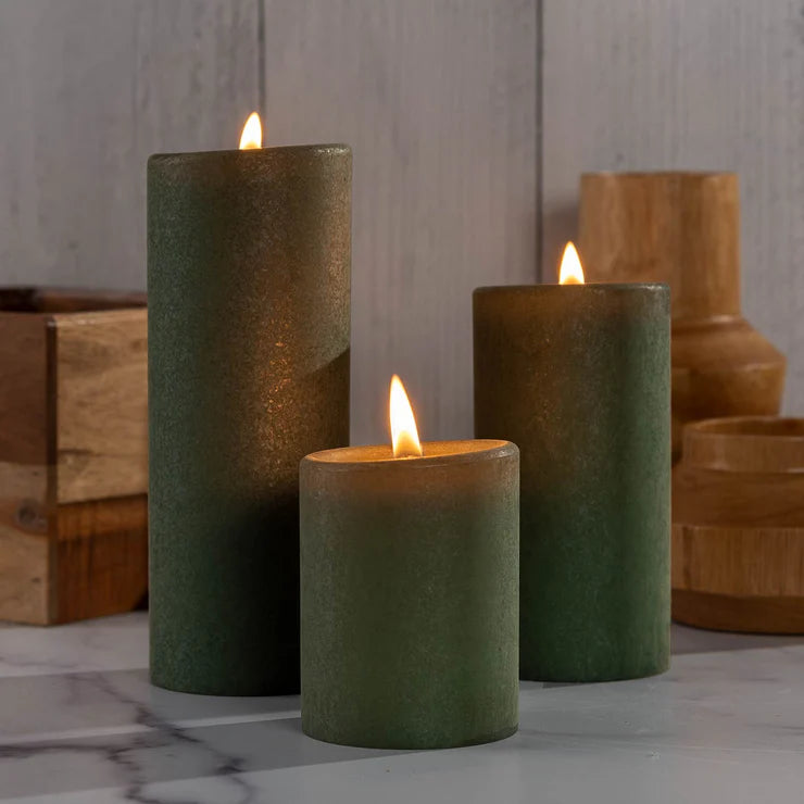 Lucid Natural Pillar Candles Cypress