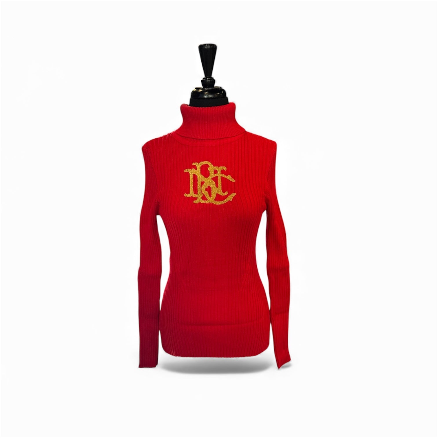 Monogram Ribbed Turtleneck