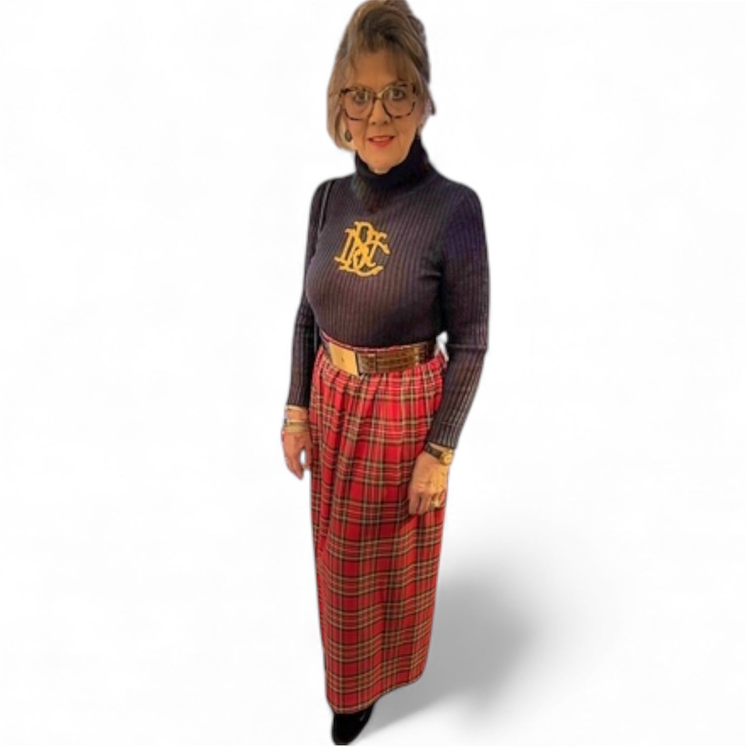 Monogram Ribbed Turtleneck