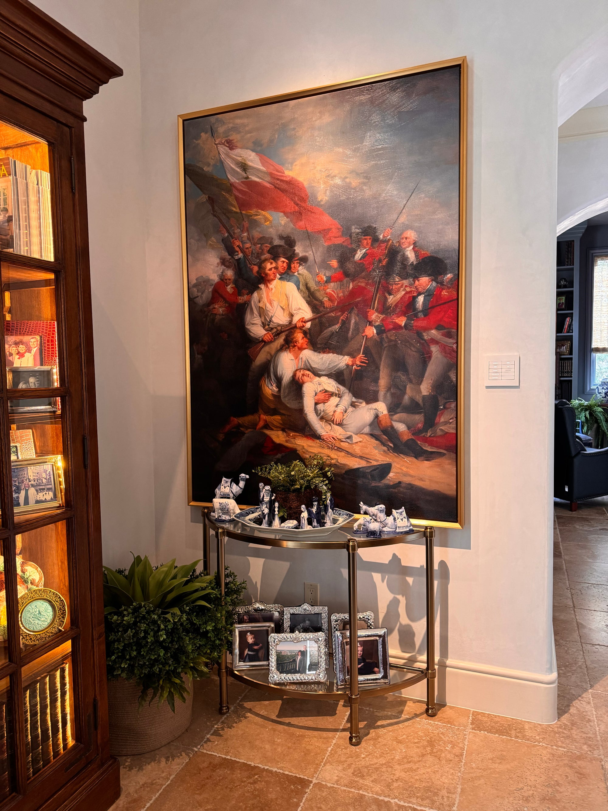 Battle of Bunker's Hill Framed Canvas - Left Panel