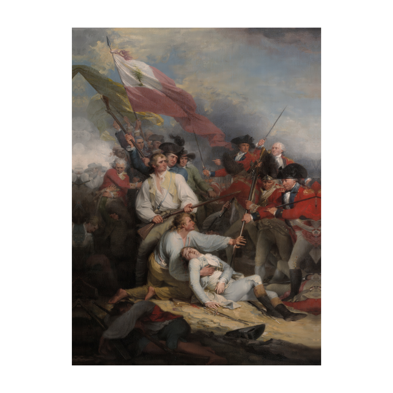 Battle of Bunker's Hill Framed Canvas - Left Panel