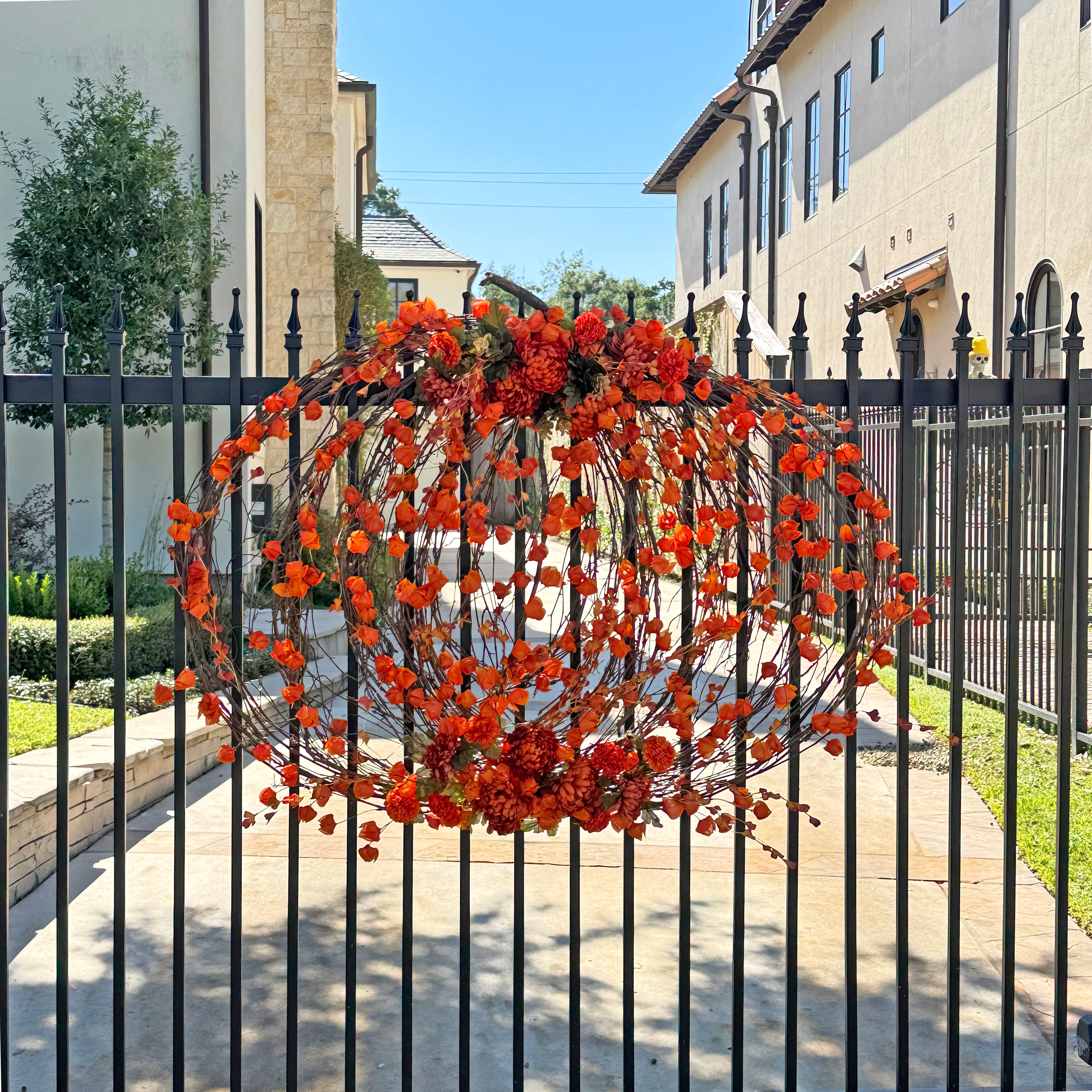 Pumpkin Grapevine Floral Wreath - XLARGE