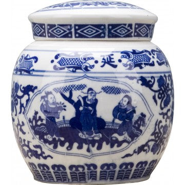 Classic Porcelain - BLUE AND WHITE ROUND LIDDED BOX