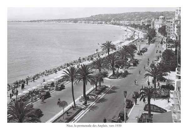 Framed Antique Reproduction South of France Nice, La Promenade des Anglais