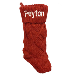 Personalized Cable Knitted Christmas Stocking