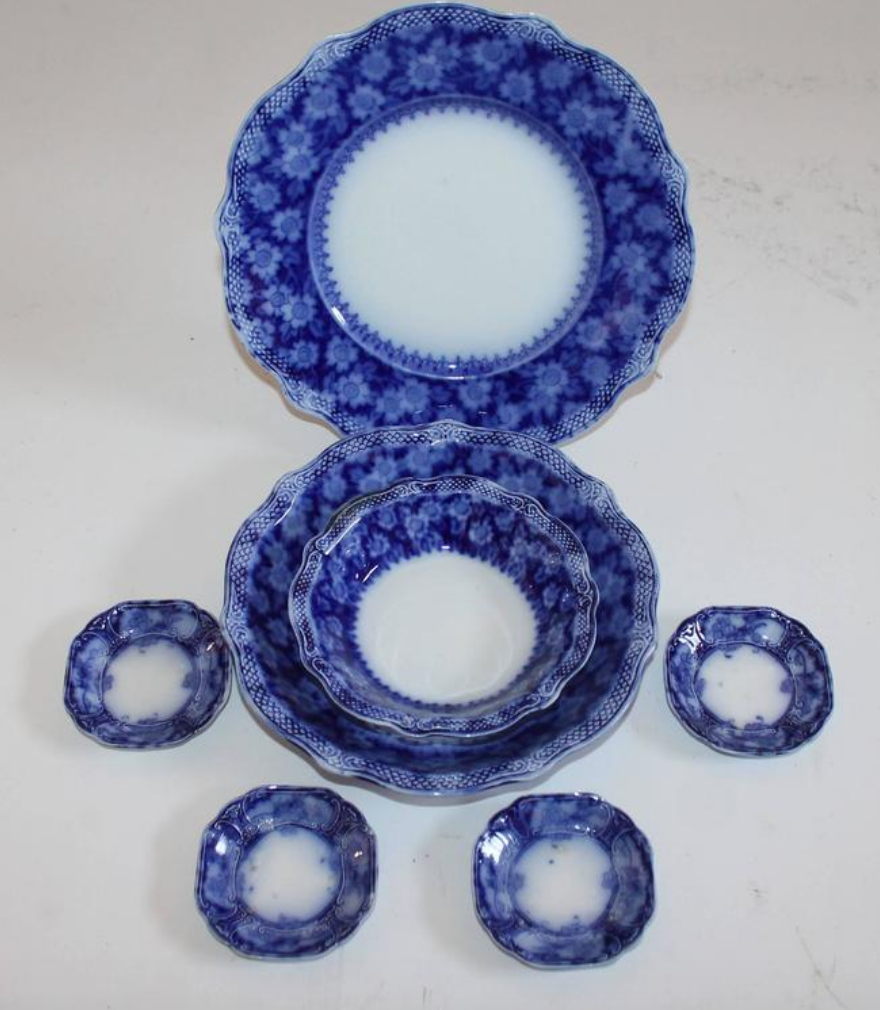Antiques - Till and Sons Flow Blue Serveware
