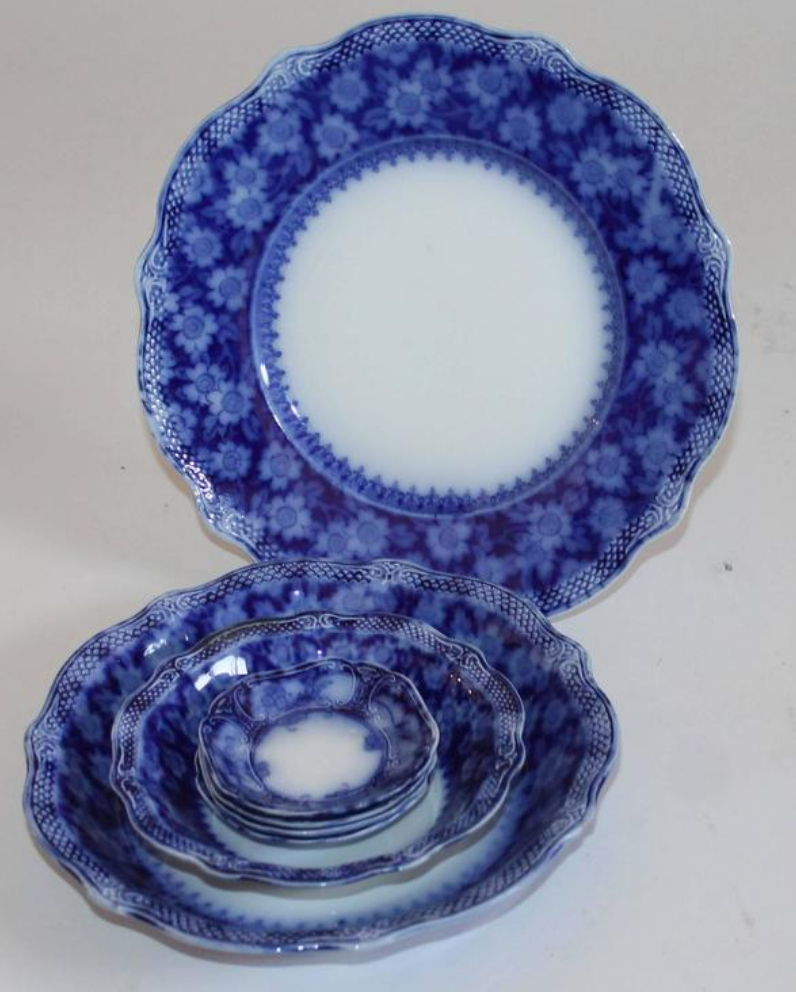 Antiques - Till and Sons Flow Blue Serveware