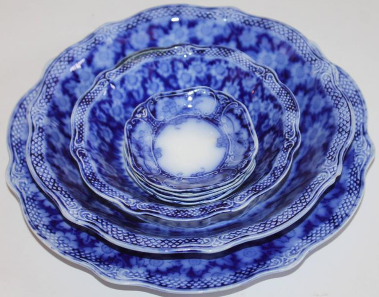 Antiques - Till and Sons Flow Blue Serveware