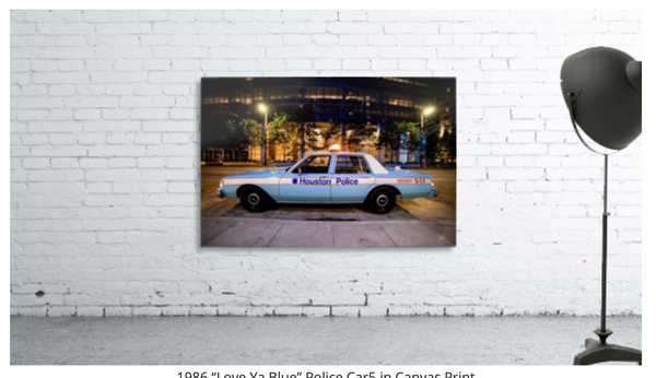 “Iconic Houston” by Jeffrey Chen: 1986 Love Ya Blue Police Car