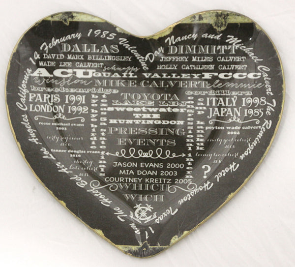 Heart Plate telling the story of US